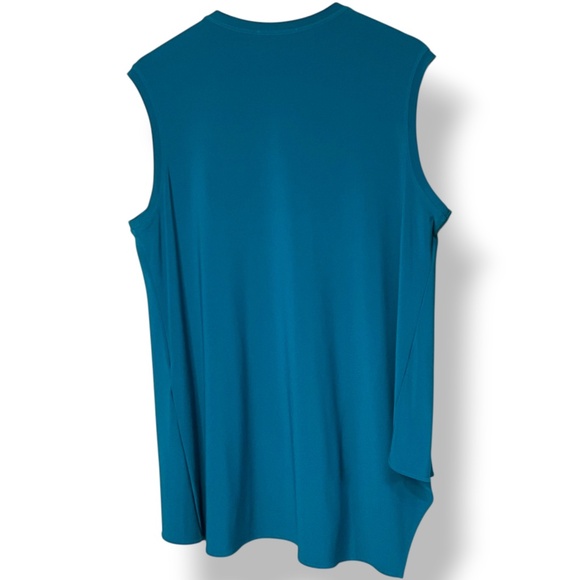 JOSEPH RIBKOFF Rainforest Sleeveless Vee Neck Popover Asymetrical Hem Sz 18 - Picture 5 of 11